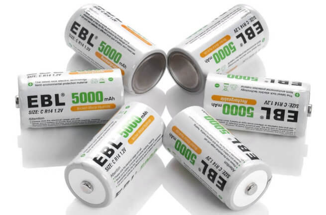 4Pack Shentec C Cell Rechargeable Batteries 5000mAh 1.2V C Size Ni-MH Battery